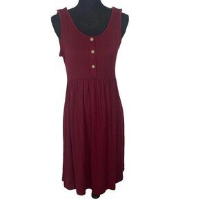 GLAMIX Fit Flare Maternity Dress Sleeveless Red S 61-5 NWT